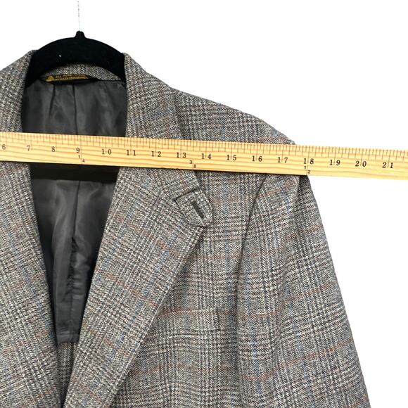 VTG Doncaster Sportcoat 40 Wool 2 Button Academia Busines Career Professor Plaid - Picture 12 of 15
